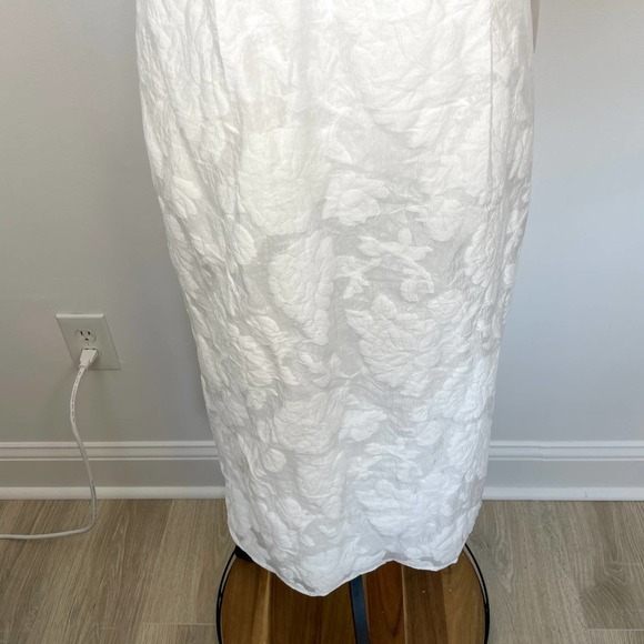 Lulu's From This Day Floral Jacquard Strapless Midi Dress In White Small New - Picture 6 of 16